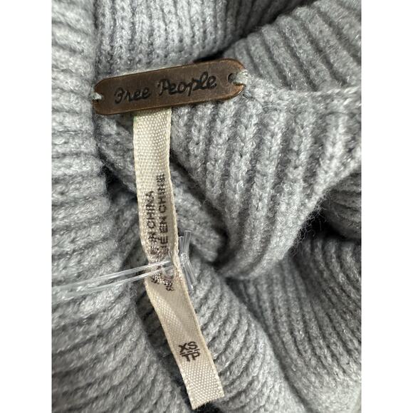 Gray Turtleneck Sweater Dress Long Sleeve Oversized Tunic Pullover - Picture 4 of 6